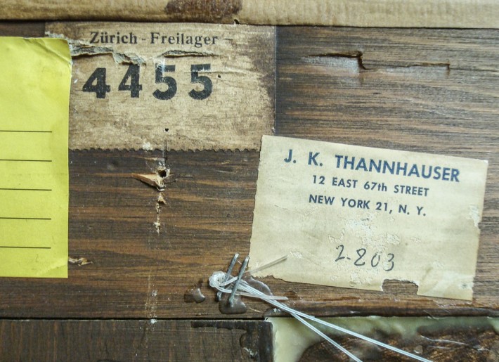 Rückseite Aufkleber Thannhauser